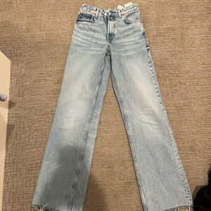 zara high waisted straight leg jeans